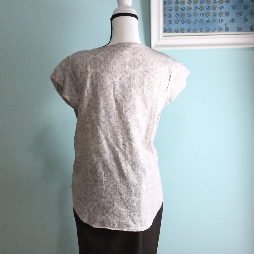 Marina Luna - Tan Print Pullover Blouse View 4